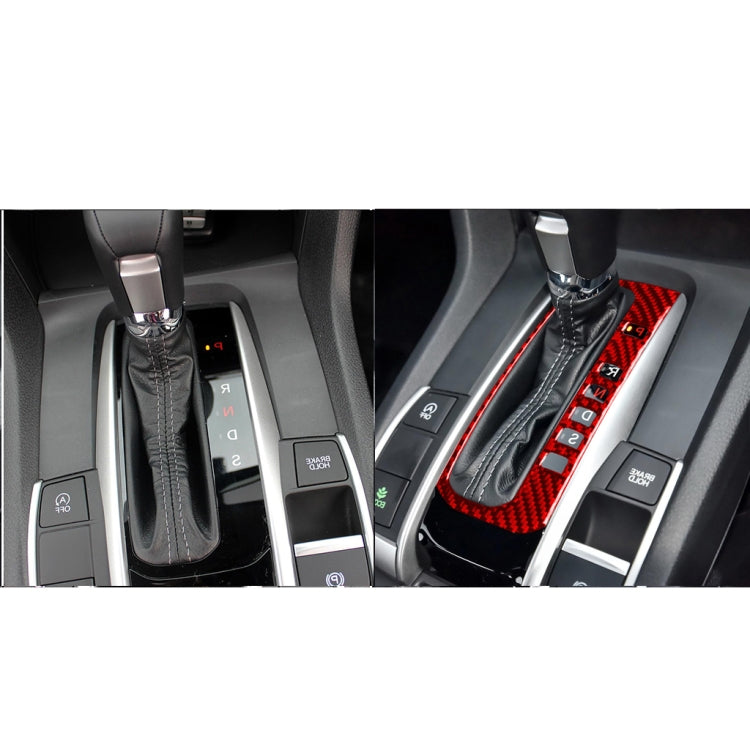 Car Carbon Fiber Gear Button Frame Decorative Sticker for Honda Tenth Generation Civic 2016-2019, Right Drive (Red) - In Car by buy2fix | Online Shopping UK | buy2fix