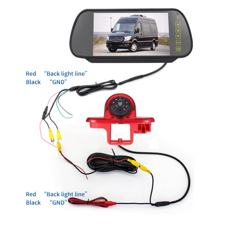PZ464 Car Waterproof Brake Light View Camera + 7 inch Rearview Monitor for Renault / Vauxhall - In Car by buy2fix | Online Shopping UK | buy2fix