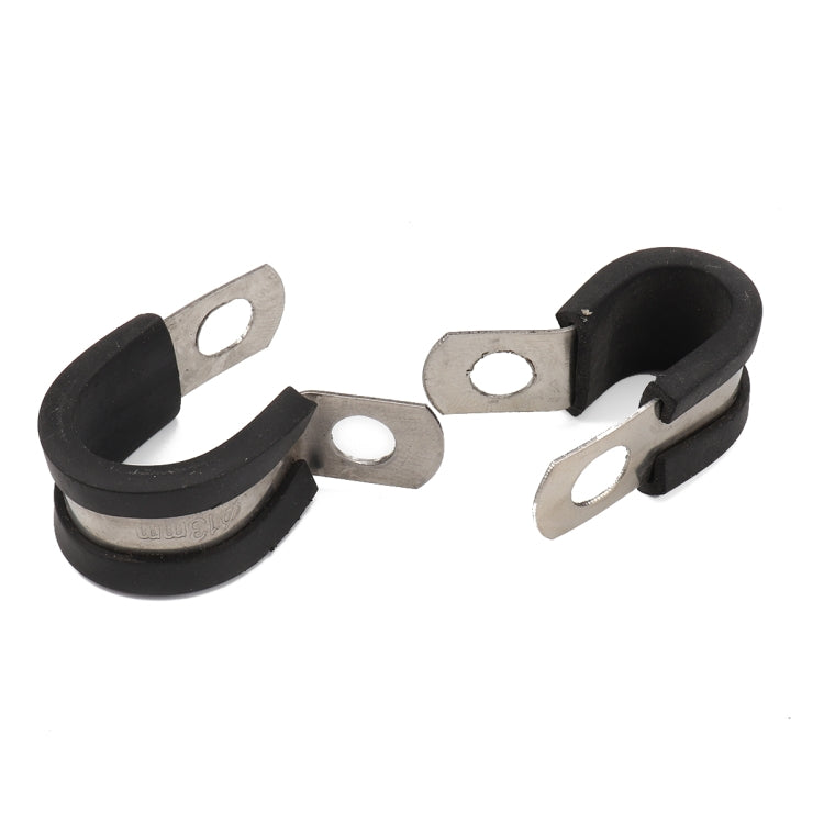 10 PCS Car Rubber Cushion Pipe Clamps Stainless Steel Clamps, Size: 7/8 inch (22mm) - In Car by buy2fix | Online Shopping UK | buy2fix
