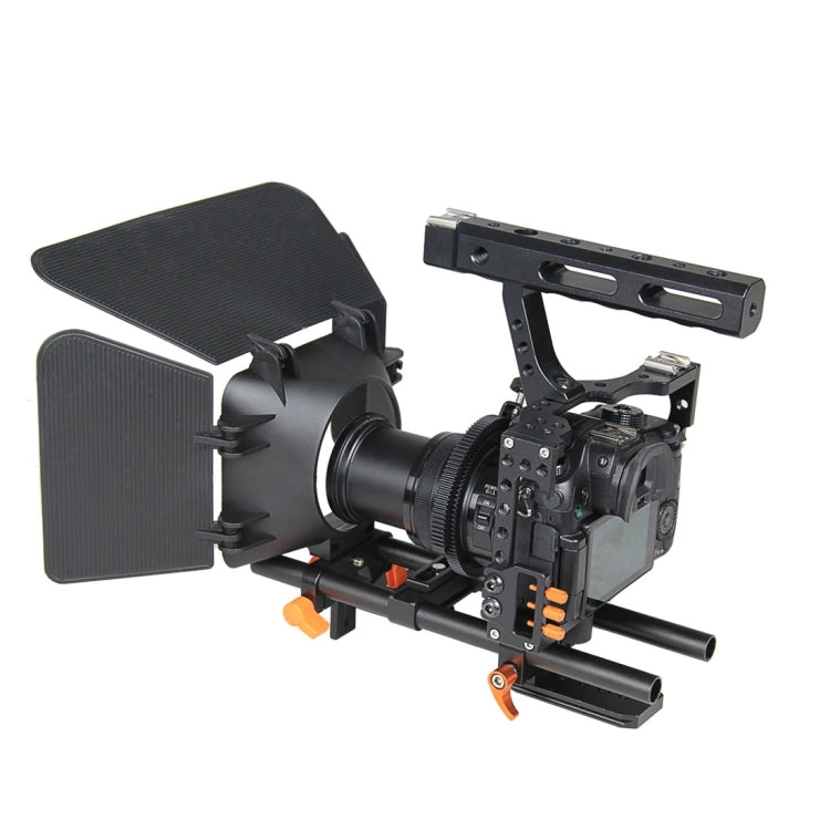 YELANGU YLG1105A A7 Cage Set Include Video Camera Cage Stabilizer / Follow Focus / Matte Box for Sony GH4 / A7S / A7 / A7R / A72 / A7RII / A7SII / A6000 / A6500 / A6300 / A7R3 / A7S3 / A7R4  (Orange) - Camera Accessories by YELANGU | Online Shopping UK | buy2fix