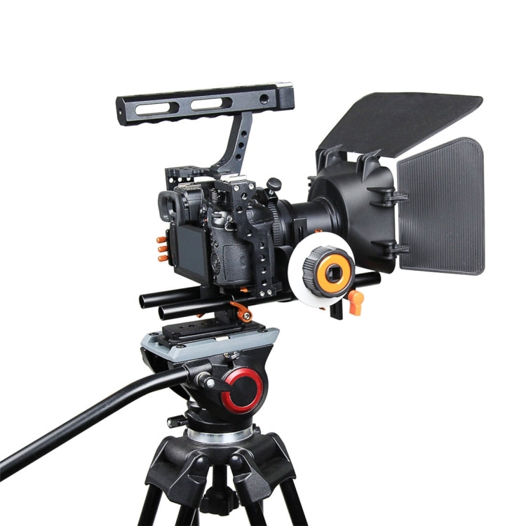 YELANGU YLG1105A A7 Cage Set Include Video Camera Cage Stabilizer / Follow Focus / Matte Box for Sony GH4 / A7S / A7 / A7R / A72 / A7RII / A7SII / A6000 / A6500 / A6300 / A7R3 / A7S3 / A7R4  (Orange) - Camera Accessories by YELANGU | Online Shopping UK | buy2fix