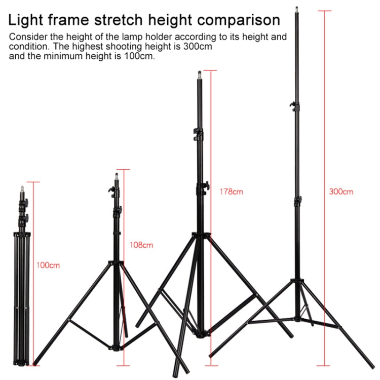 3m Height Professional Photography Metal Lighting Stand Spring Buffer Holder for Studio Flash Light - Camera Accessories by buy2fix | Online Shopping UK | buy2fix