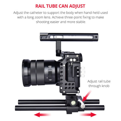 YELANGU CA7 YLG0908A-A Handle Video Camera Cage Stabilizer for  Sony A7K & A7X & A73  & A7S & A7R & A7RII & A7SII(Black) - Camera Accessories by YELANGU | Online Shopping UK | buy2fix