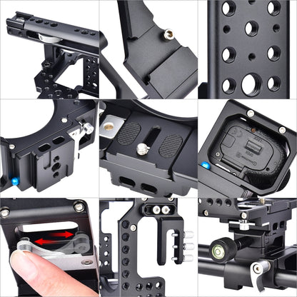 YELANGU CA7 YLG0908A-A Handle Video Camera Cage Stabilizer for  Sony A7K & A7X & A73  & A7S & A7R & A7RII & A7SII(Black) - Camera Accessories by YELANGU | Online Shopping UK | buy2fix