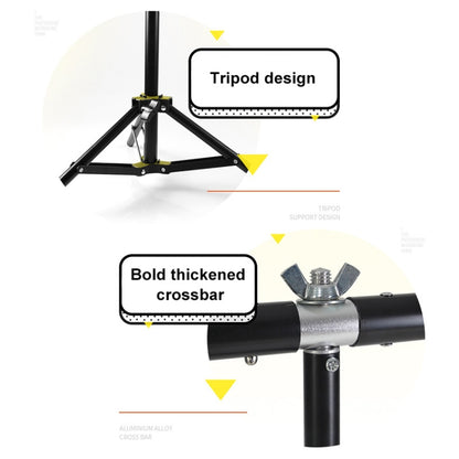 70x200cm T-Shape Photo Studio Background Support Stand Backdrop Crossbar Bracket Kit with 70x140cm Black / White Backdrops - Camera Accessories by buy2fix | Online Shopping UK | buy2fix