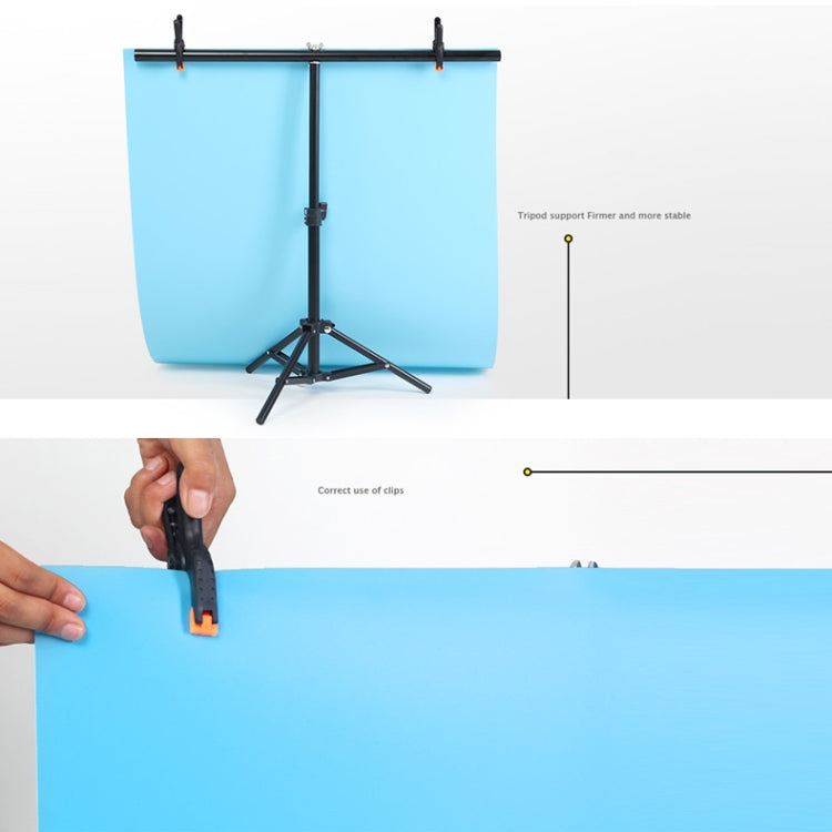 200x200cm T-Shape Photo Studio Background Support Stand Backdrop Crossbar Bracket Kit with Clips, No Backdrop - Camera Accessories by buy2fix | Online Shopping UK | buy2fix