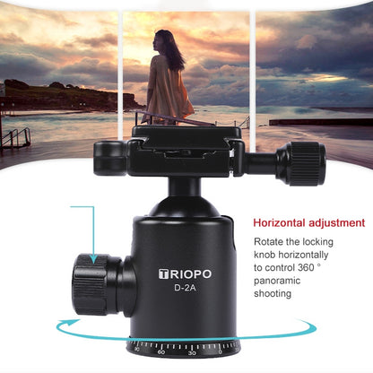 TRIOPO 853 Adjustable Portable Carbon Fiber Tripod with D2-A Ball Head for SLR Camera - Camera Accessories by TRIOPO | Online Shopping UK | buy2fix