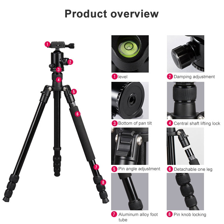 TRIOPO Oubao TA300 Adjustable Portable Aluminum Alloy Tripod with Ball Head for SLR Camera - Tripods by TRIOPO | Online Shopping UK | buy2fix