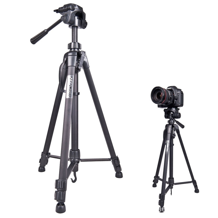 WeiFeng WT-3560 3-Section Folding Legs Live Broadcast Aluminum Alloy Tripod Mount (Black) - Camera Accessories by buy2fix | Online Shopping UK | buy2fix