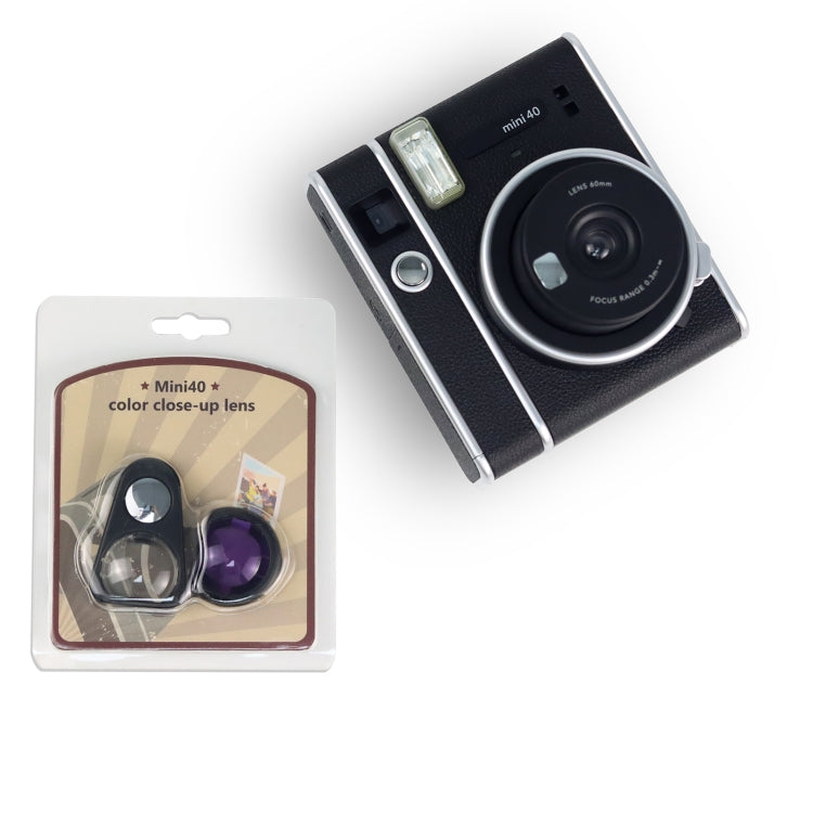 2 in 1 Selfie Portrait Purple Color Filter Set for FUJIFILM Instax mini 40 - Camera Accessories by buy2fix | Online Shopping UK | buy2fix