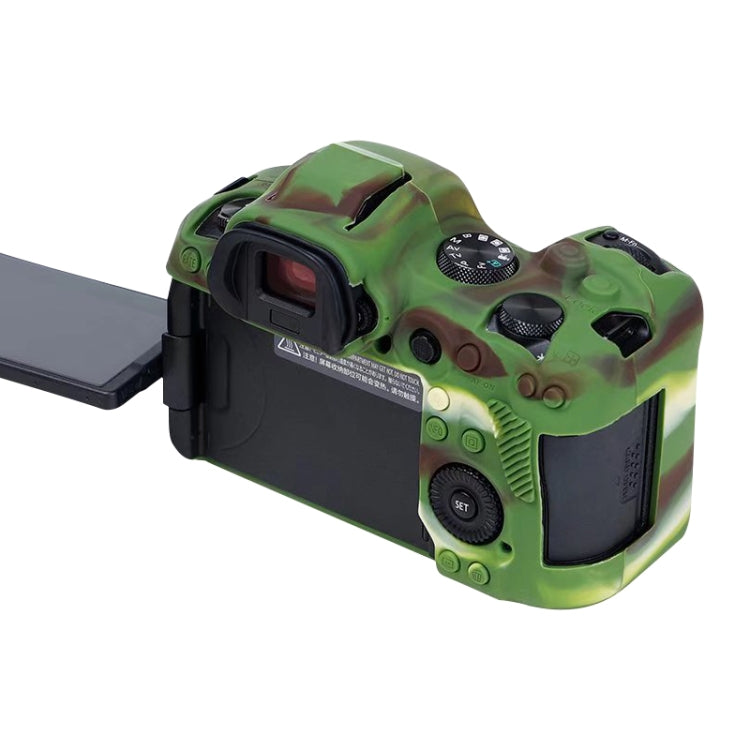 For Canon EOS R6 Litchi Texure Soft Silicone Case(Camouflage) - Camera Accessories by buy2fix | Online Shopping UK | buy2fix