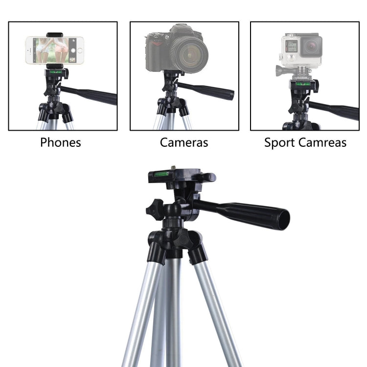 130cm 4-Section Folding Aluminum Alloy Tripod Mount with Three-Dimensional Head(Champagne Gold) - Camera Accessories by buy2fix | Online Shopping UK | buy2fix