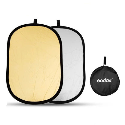 Godox FT01 2 in 1 Gold / Silver Oval Folding Reflector Board, Size: 60 x 90cm - Camera Accessories by Godox | Online Shopping UK | buy2fix