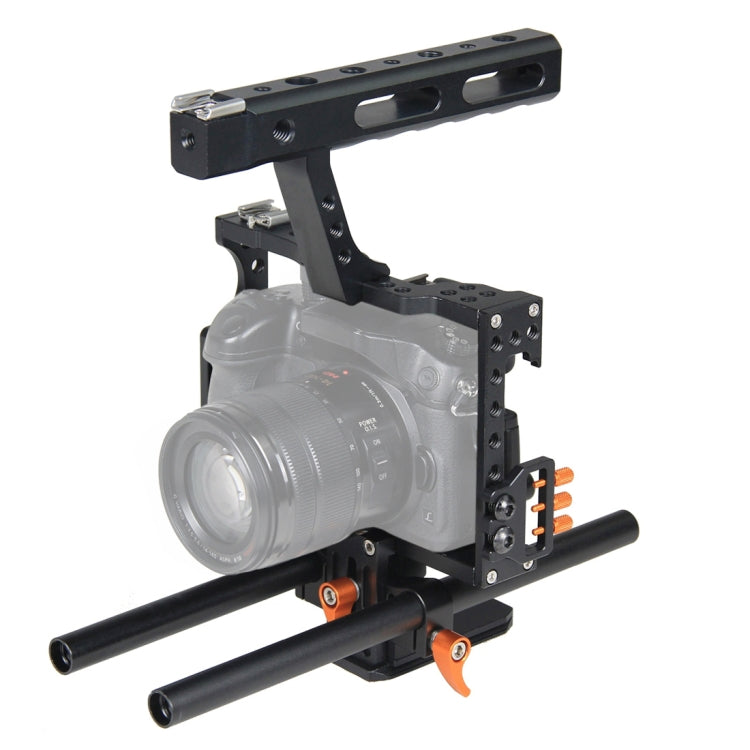 YELANGU YLG0904A-C Handle Video Camera Cage Stabilizer for Panasonic Lumix DMC-GH4 / Sony A7 & A7S & A7R & A7RII & A7SII(Orange) - Camera Cage by YELANGU | Online Shopping UK | buy2fix