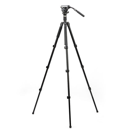 Fotopro S5i Pro 4-Section Tripod Mount with Fluid Drag Head & Head Base (Black) - Tripods by Fotopro | Online Shopping UK | buy2fix