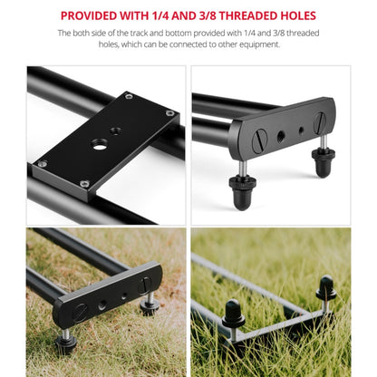 YELANGU YLG0119A 60cm Splicing Slide Rail Track + Trolley Rail Buckle for SLR Cameras / Video Cameras(Black) - Camera Accessories by YELANGU | Online Shopping UK | buy2fix