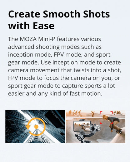 MOZA Mini-P 3 Axis Handheld Gimbal Stabilizer for Action Camera and Smart Phone(Black) - Handheld Stabilizer by MOZA | Online Shopping UK | buy2fix