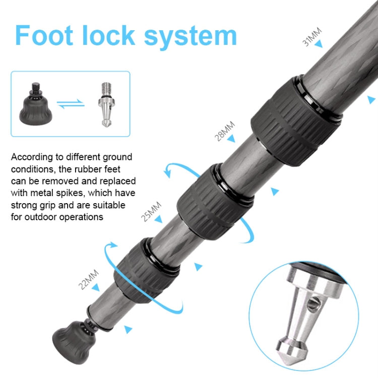 TRIOPO GS2808 Camcorder Photography No Axial Carbon Fiber Tripod Mount Holder with Ball Head, Load: 15KG - Camera Accessories by TRIOPO | Online Shopping UK | buy2fix