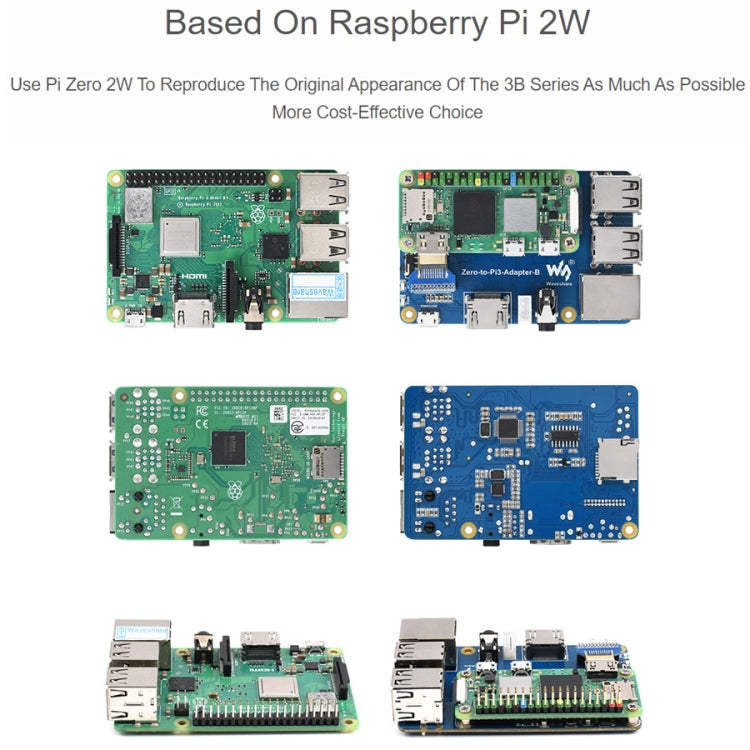 Waveshare Raspberry Pi Zero 2W To 3B Adapter for Raspberry Pi 3 Model B/B+ - Consumer Electronics by WAVESHARE | Online Shopping UK | buy2fix