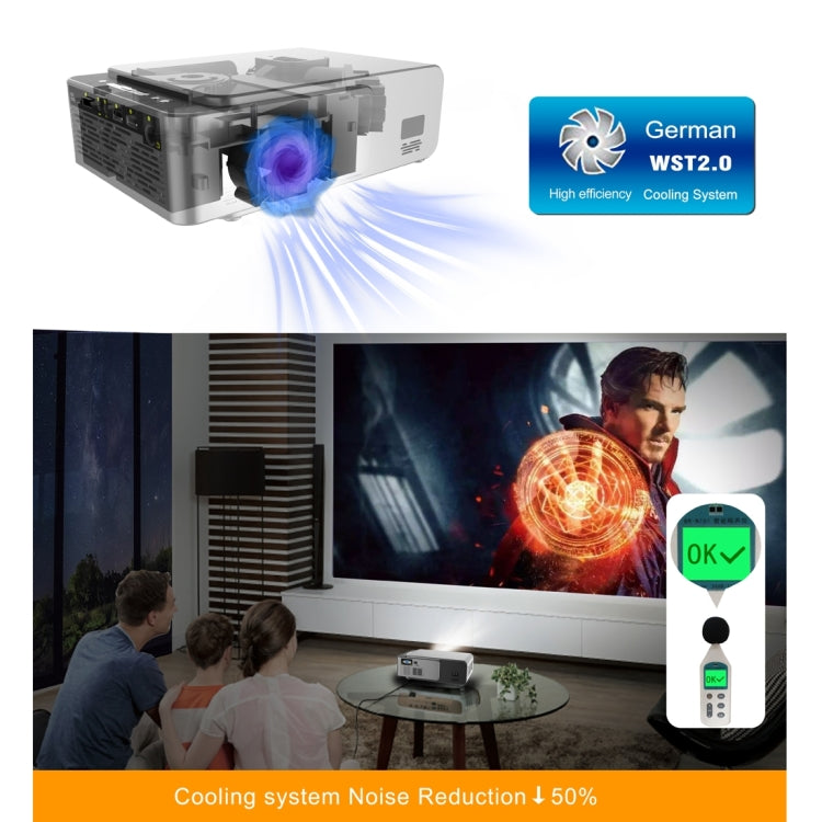 T6 3500ANSI Lumens 1080P LCD Mini Theater Projector, Standard Version, EU Plug (Silver) - Consumer Electronics by buy2fix | Online Shopping UK | buy2fix