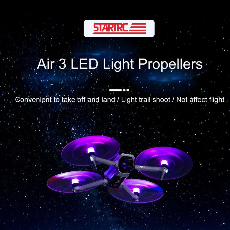 For DJI Air 3 STARTRC 2 Pairs Color LED Flash Lamp Low Noise Propellers (Transparent) - DIY Propeller by STARTRC | Online Shopping UK | buy2fix