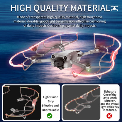 For DJI Mini 3 / Mini 3 Pro STARTRC Drone LED Propeller Protective Guard Anti-collision Ring (Transparent) - Other by STARTRC | Online Shopping UK | buy2fix