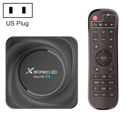 X88 Pro 20 4K Smart TV BOX Android 11.0 Media Player with Infrared Remote Control, RK3566 Quad Core 64bit Cortex-A55 up to 1.8GHz, RAM: 4GB, ROM: 32GB, Support Dual Band WiFi, Bluetooth, Ethernet, US Plug - Consumer Electronics by buy2fix | Online Shopping UK | buy2fix