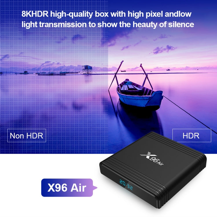 X96 Air 8K Smart TV BOX Android 9.0 Media Player with Remote Control, Quad-core Amlogic S905X3, RAM: 4GB, ROM: 64GB, Dual Band WiFi, Bluetooth, AU Plug - Consumer Electronics by buy2fix | Online Shopping UK | buy2fix