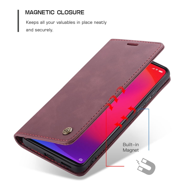 CaseMe-013 Multi-functional Retro Frosted Horizontal Flip Leather Case with Card Slot & Holder & Wallet For Xiaomi Mi 9T Pro / Redmi K20 Pro / Xiaomi Mi 9T / Redmi K20(Wine Red) - Xiaomi Cases by CaseMe | Online Shopping UK | buy2fix