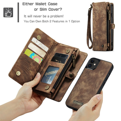 For iPhone 11 CaseMe-008 Detachable Multifunctional Horizontal Flip Leather Case with Card Slot & Holder & Zipper Wallet & Photo Frame (Brown) - iPhone 11 Cases by CaseMe | Online Shopping UK | buy2fix