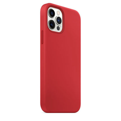 For iPhone 12 Pro Max Magnetic Liquid Silicone Full Coverage Shockproof Magsafe Case with Magsafe Charging Magnet(Red) - Apple Accessories by buy2fix | Online Shopping UK | buy2fix