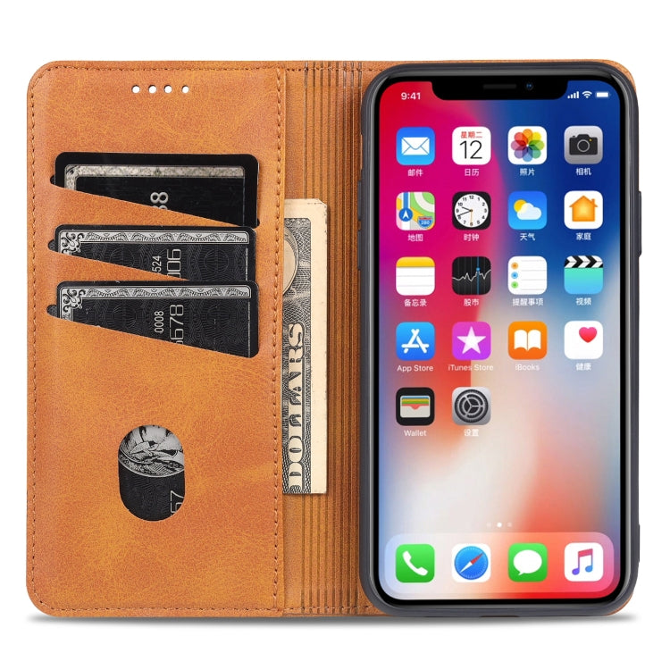 For iPhone XS Max AZNS Magnetic Calf Texture Horizontal Flip Leather Case with Card Slots & Holder & Wallet(Dark Blue) - More iPhone Cases by AZNS | Online Shopping UK | buy2fix