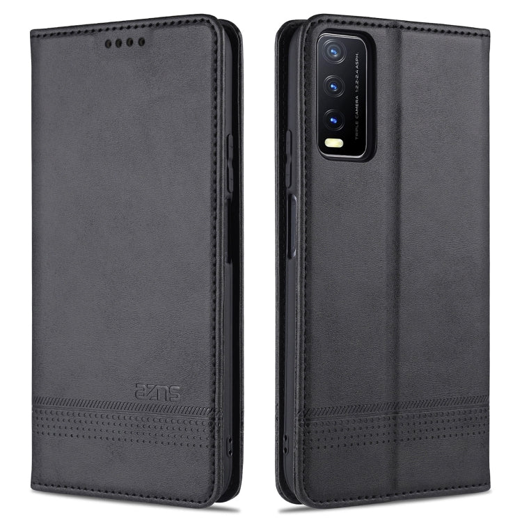 For vivo Y20 AZNS Magnetic Calf Texture Horizontal Flip Leather Case with Card Slots & Holder & Wallet(Black) - vivo Cases by AZNS | Online Shopping UK | buy2fix