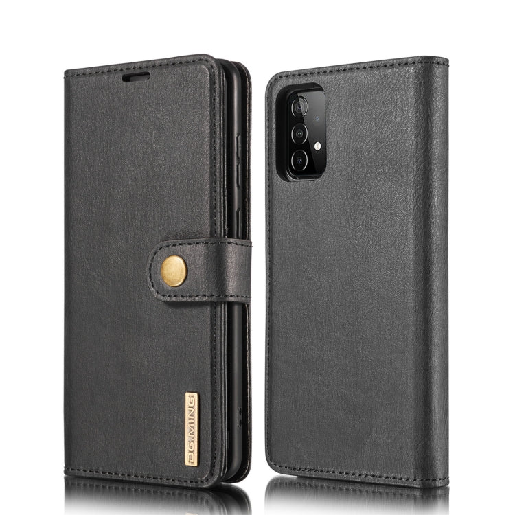 For Samsung Galaxy A52 5G / 4G DG.MING Crazy Horse Texture Flip Detachable Magnetic Leather Case with Holder & Card Slots & Wallet(Black) - Galaxy Phone Cases by DG.MING | Online Shopping UK | buy2fix