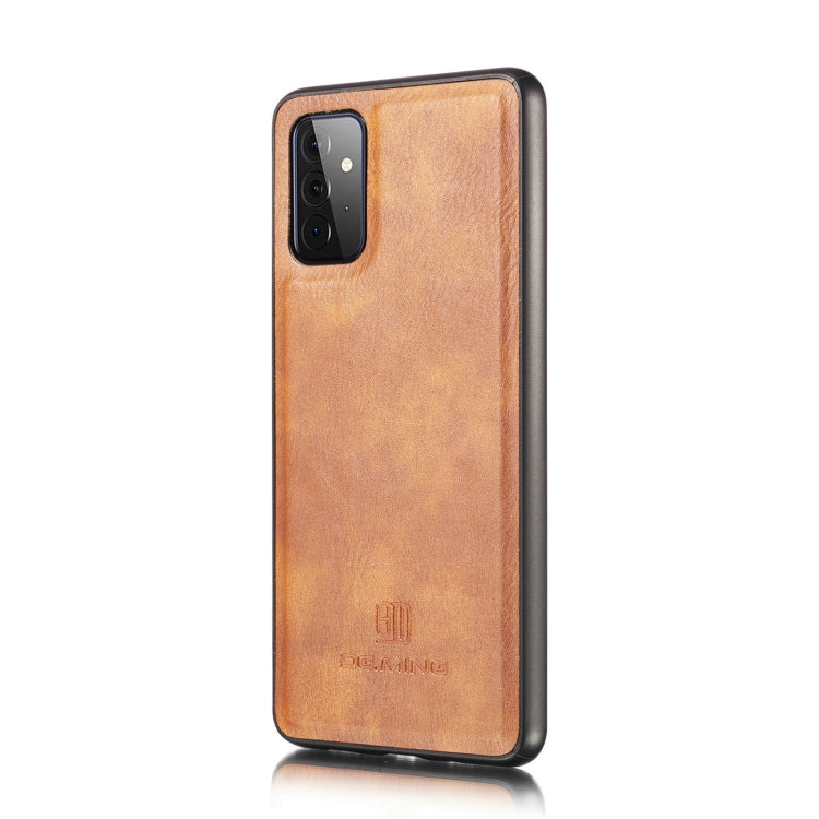 For Samsung Galaxy A72 5G / 4G DG.MING Crazy Horse Texture Flip Detachable Magnetic Leather Case with Holder & Card Slots & Wallet(Brown) - Galaxy Phone Cases by DG.MING | Online Shopping UK | buy2fix