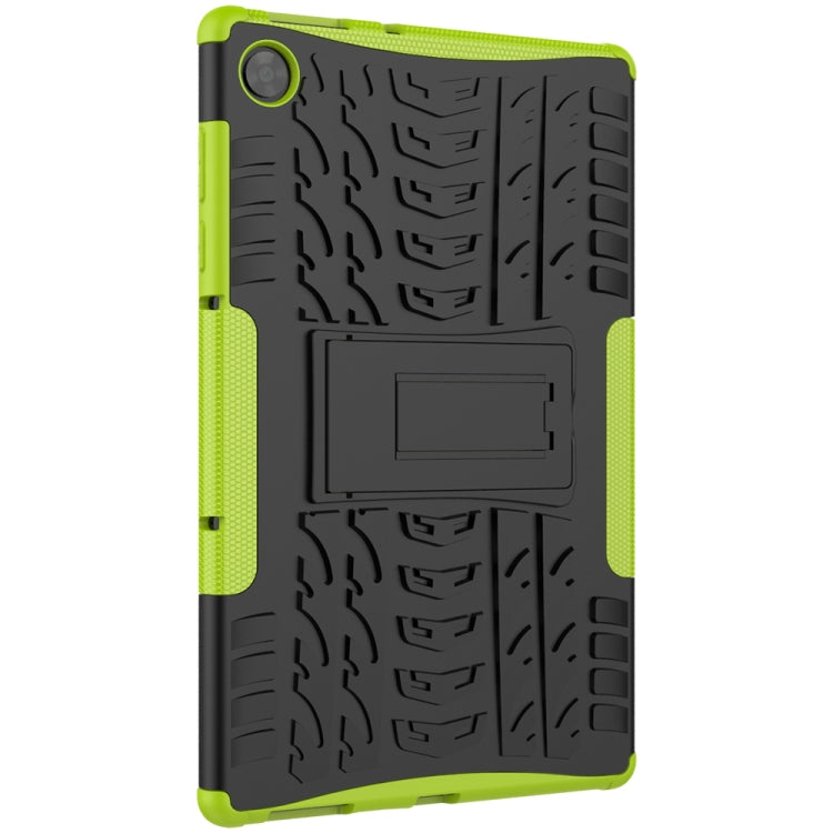 For Lenovo Tab M10 HD Gen 2 (TB-X306F) Tire Texture TPU+PC Shockproof Case with Holder(Green) - Lenovo by buy2fix | Online Shopping UK | buy2fix