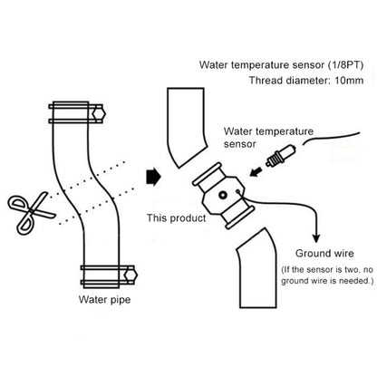 Car Water Temperature Meter Temperature Gauge Joint Pipe Radiator Sensor Adaptor Clamps, Size:40mm(Blue) - In Car by buy2fix | Online Shopping UK | buy2fix