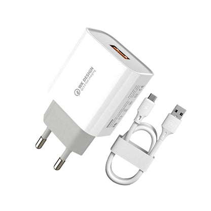 WK WP-U57 Max 18W Maxspeed QC3.0 Fast Charger +  USB to Micro USB Data Cable, Plug Type:EU Plug - Apple Accessories by WK | Online Shopping UK | buy2fix