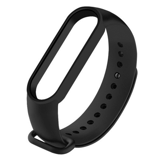 For Xiaomi Mi Band 6 (CA8856) Solid Color Silicone Watch Band(Black) - Smart Wear by buy2fix | Online Shopping UK | buy2fix