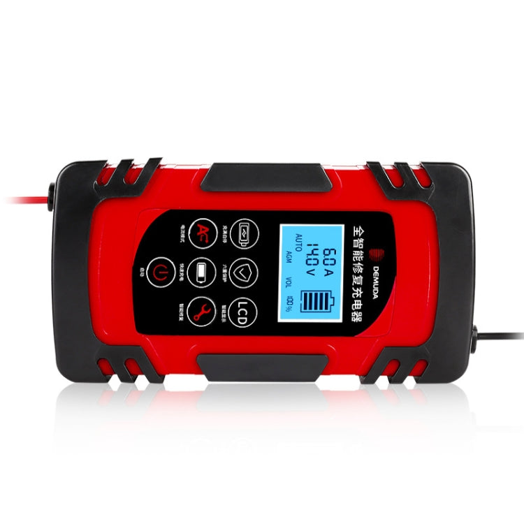 DEMUDA DC-80 Car Battery Charger 12V/24V Intelligent Pulse Repair Type Lead-acid Battery, Plug Type:US Plug(Red) - In Car by buy2fix | Online Shopping UK | buy2fix