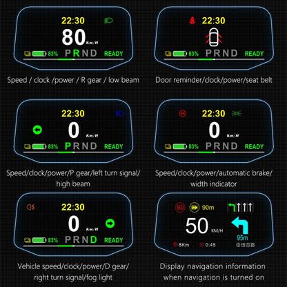 T1 5.1 inch Car HUD Head-up Display Overspeed Alarm / Remaining Battery Percentage Display for Tesla Model 3 / Y - In Car by buy2fix | Online Shopping UK | buy2fix