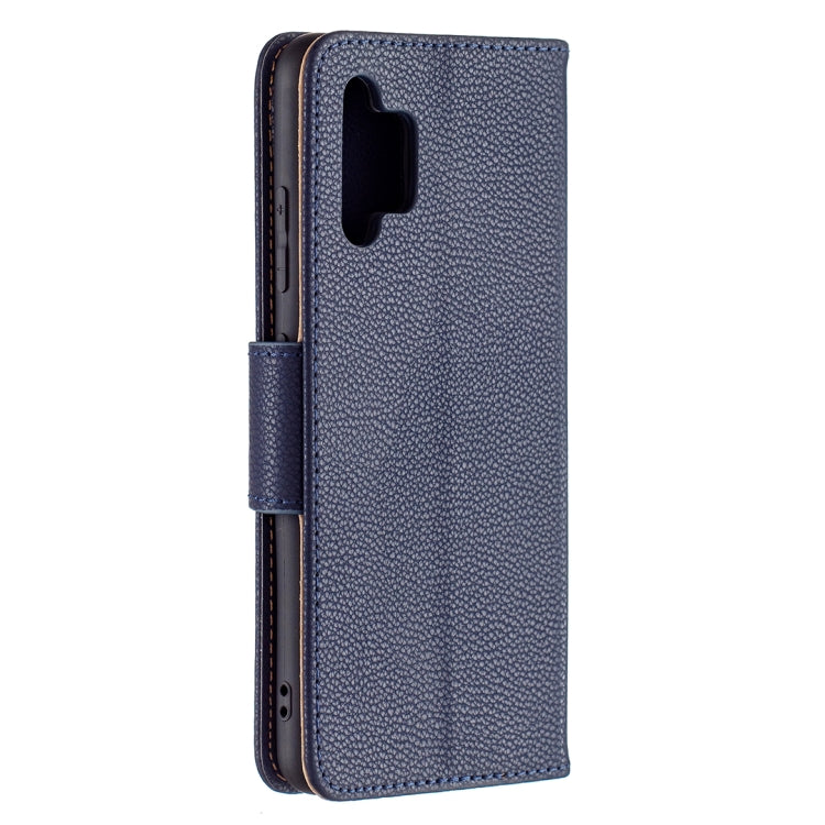 For Samsung Galaxy A32 4G Litchi Texture Pure Color Horizontal Flip Leather Case with Holder & Card Slots & Wallet & Lanyard(Dark Blue) - Samsung Accessories by buy2fix | Online Shopping UK | buy2fix