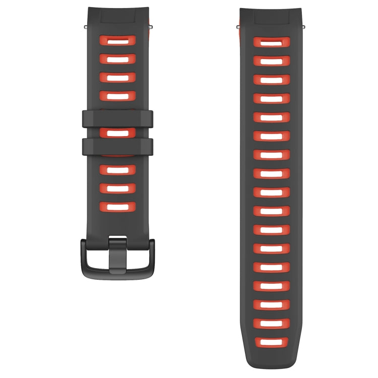 For Garmin Instinct / Instinct Esports Two-color Silicone Watch Band(Black+Red) - Smart Wear by buy2fix | Online Shopping UK | buy2fix