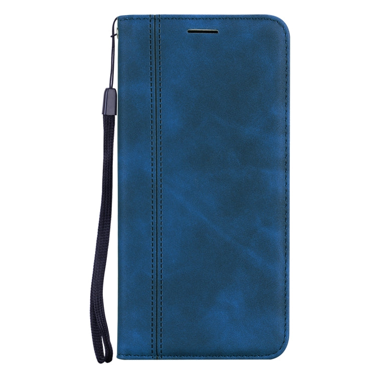 For Xiaomi Redmi Note 10 Pro Frosted Business Magnetic Horizontal Flip PU Leather Case with Holder & Card Slot & Lanyard(Blue) - Xiaomi Accessories by buy2fix | Online Shopping UK | buy2fix