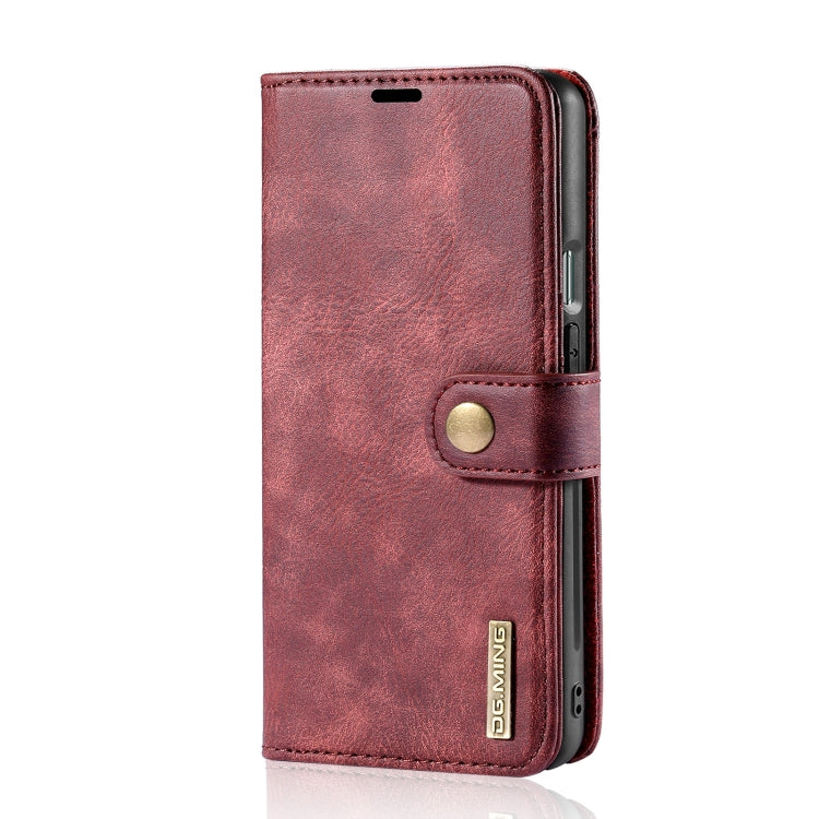 For OnePlus 9 Pro DG.MING Crazy Horse Texture Flip Detachable Magnetic Leather Case with Holder & Card Slots & Wallet(Red) - OnePlus Cases by DG.MING | Online Shopping UK | buy2fix