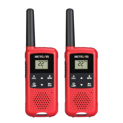 1 Pair RETEVIS RT49B 0.5W US Frequency 462.5500-467.7125MHz 22CHS FRS Two Way Radio Handheld Walkie Talkie, US Plug(Red) - Handheld Walkie Talkie by RETEVIS | Online Shopping UK | buy2fix