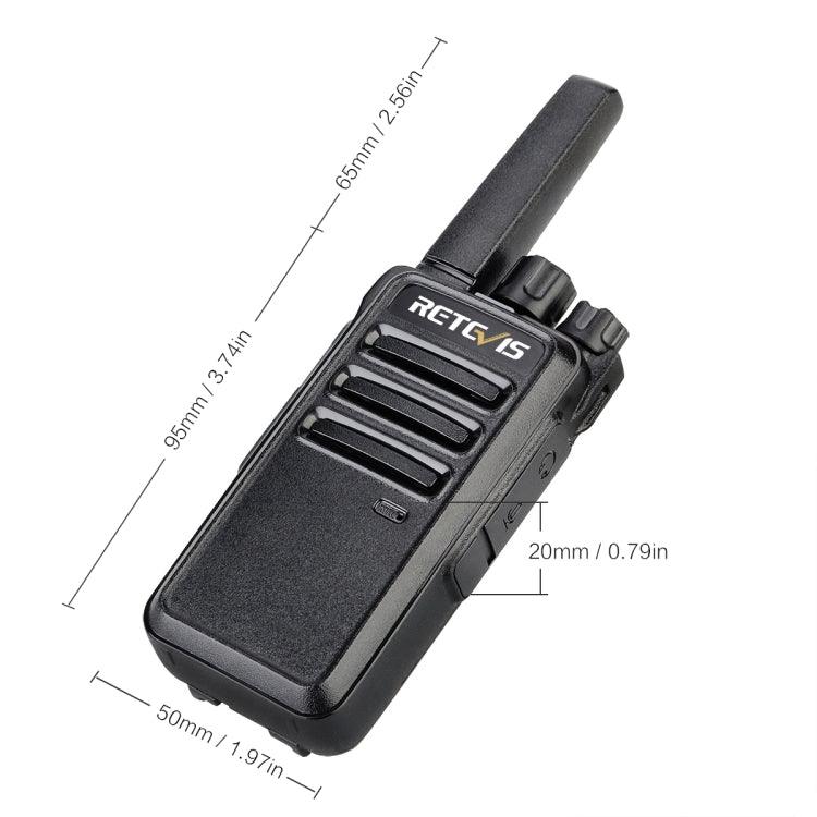 1 Pair RETEVIS RT668 0.5W PMR446 16CHS Two Way Radio Handheld Walkie Talkie, EU Plug(Black) - Handheld Walkie Talkie by RETEVIS | Online Shopping UK | buy2fix