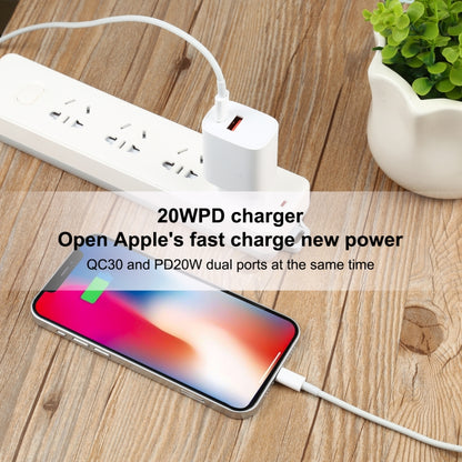 T087 20W USB-C / Type-C + USB Ports Charger with 100W Type-C to 8 Pin Fast Charging Cable 2m, EU Plug - Apple Accessories by buy2fix | Online Shopping UK | buy2fix