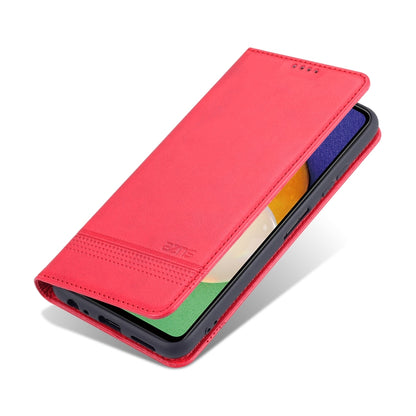 For Samsung Galaxy A22 5G AZNS Magnetic Calf Texture Horizontal Flip Leather Case with Card Slots & Holder & Wallet(Red) - Galaxy Phone Cases by AZNS | Online Shopping UK | buy2fix