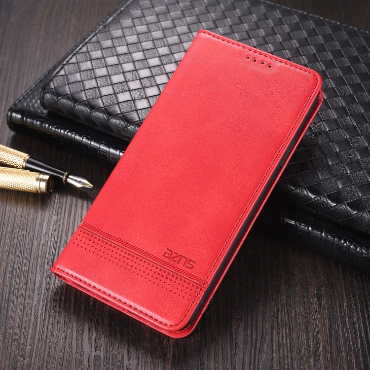 For Samsung Galaxy A22 5G AZNS Magnetic Calf Texture Horizontal Flip Leather Case with Card Slots & Holder & Wallet(Red) - Galaxy Phone Cases by AZNS | Online Shopping UK | buy2fix